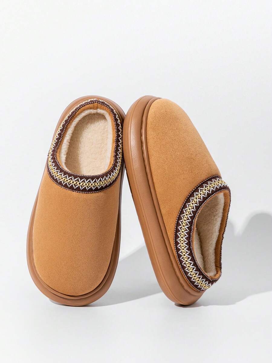 Women's Autumn Winter Plush Lined Thick Sole Slippers, Comfortable Non-Slip Warm Indoor Outdoor Soft Fuzzy Slides Mensa