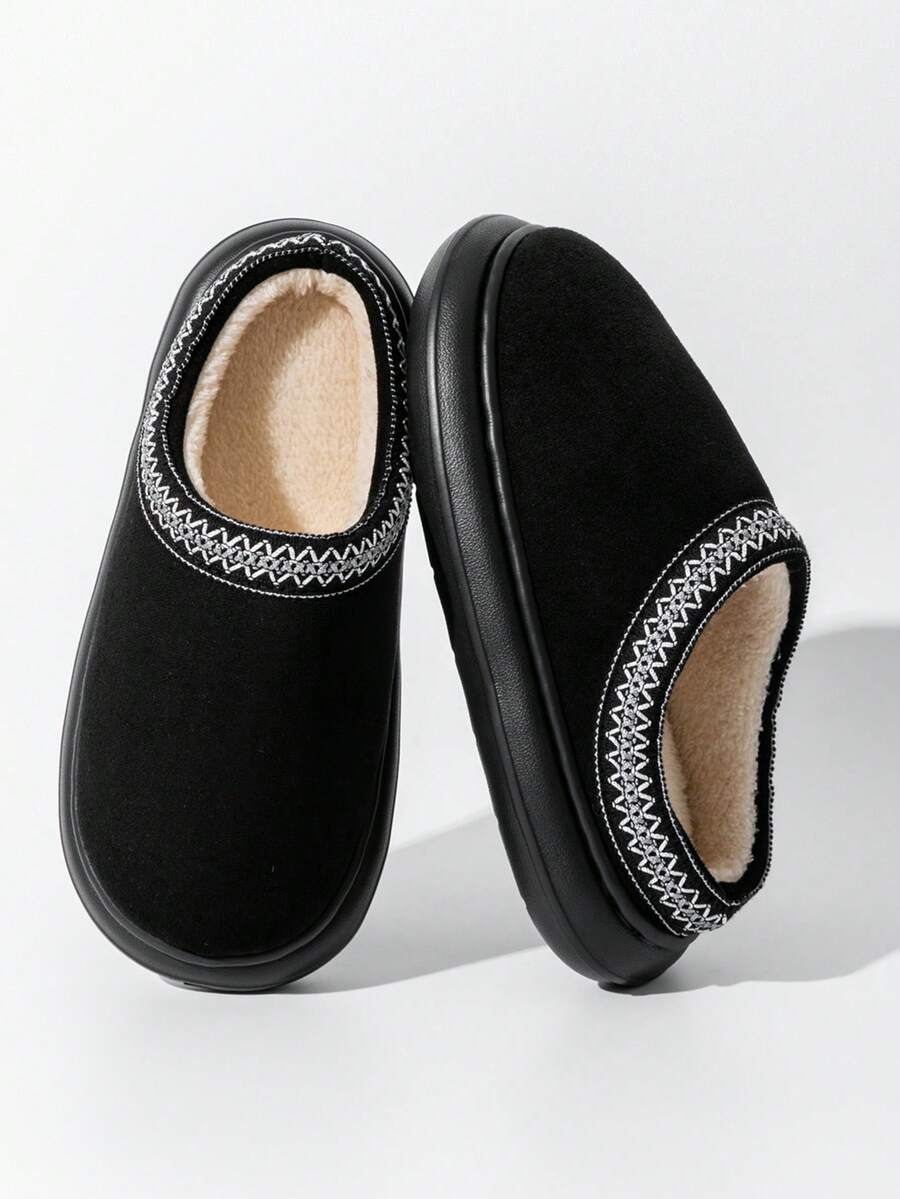 Women's Autumn Winter Plush Lined Thick Sole Slippers, Comfortable Non-Slip Warm Indoor Outdoor Soft Fuzzy Slides Mensa