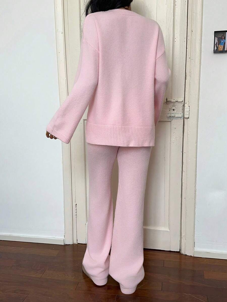 Davos Drop Shoulder Sweater and Knit Pants Set