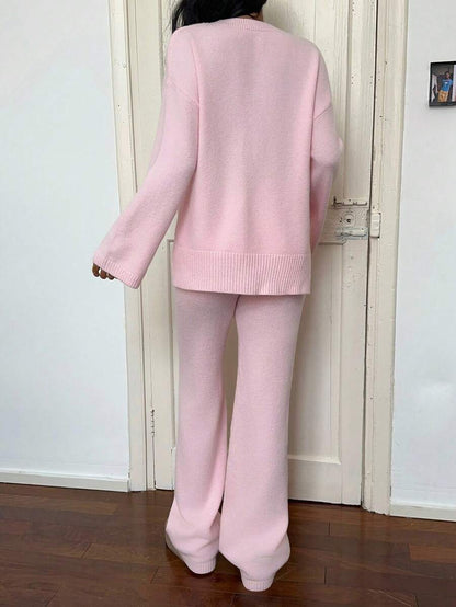Davos Drop Shoulder Sweater and Knit Pants Set
