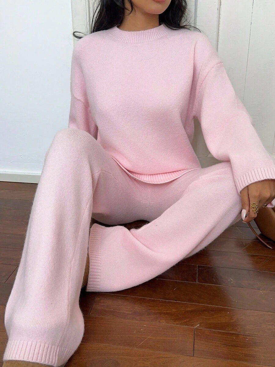 Davos Drop Shoulder Sweater and Knit Pants Set