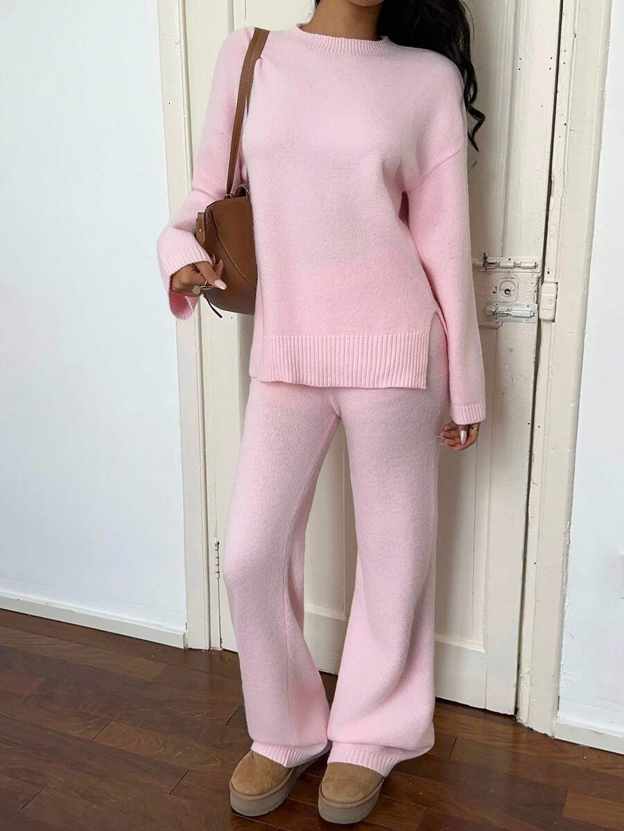 Davos Drop Shoulder Sweater and Knit Pants Set