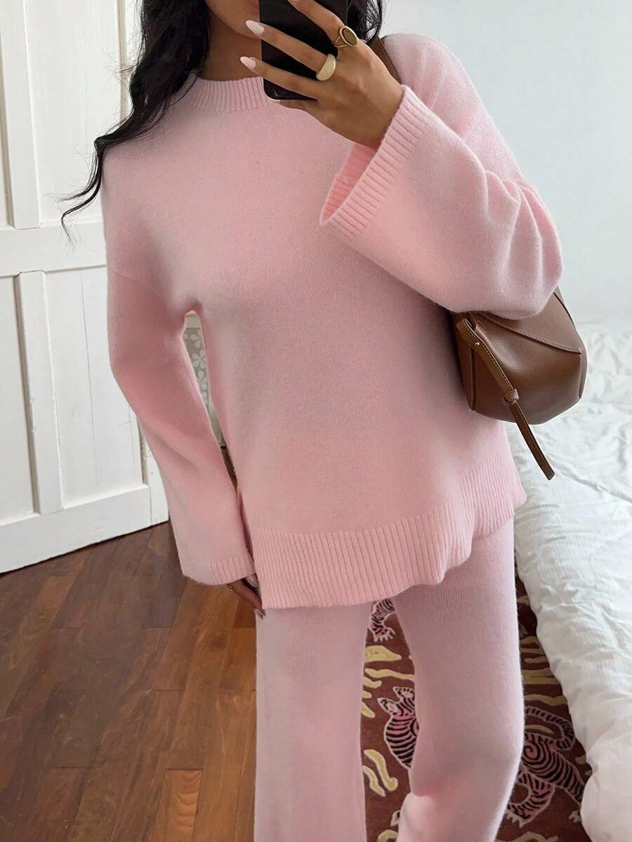 Davos Drop Shoulder Sweater and Knit Pants Set