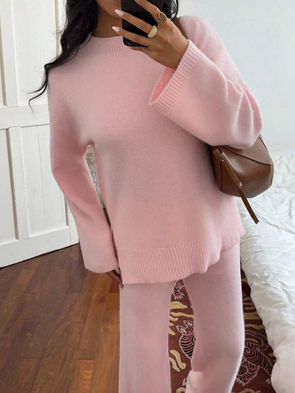 Davos Drop Shoulder Sweater and Knit Pants Set