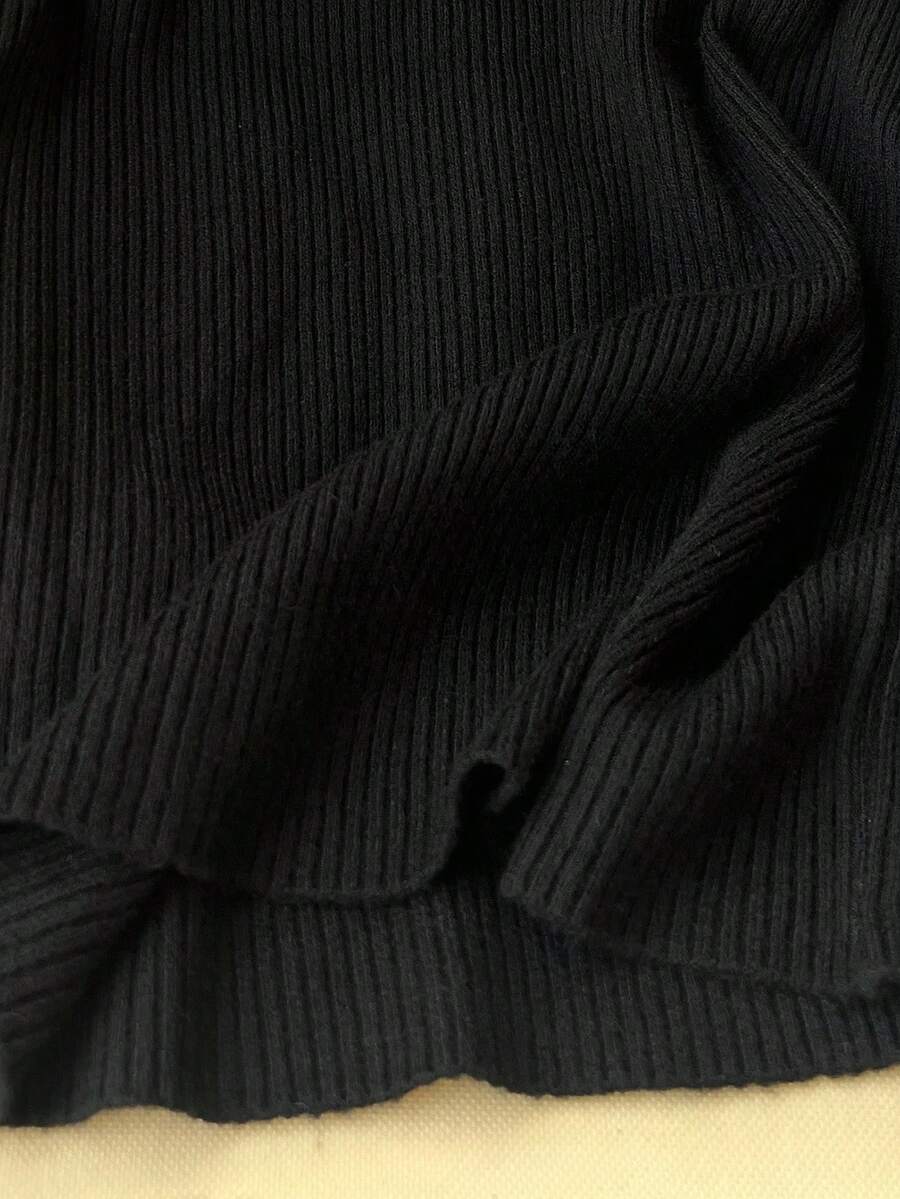 Nicolette Slim Fit Ribbed Knit Turtleneck Long Sleeve Sweater - Coffee Brown