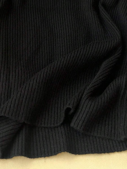 Nicolette Slim Fit Ribbed Knit Turtleneck Long Sleeve Sweater - Coffee Brown