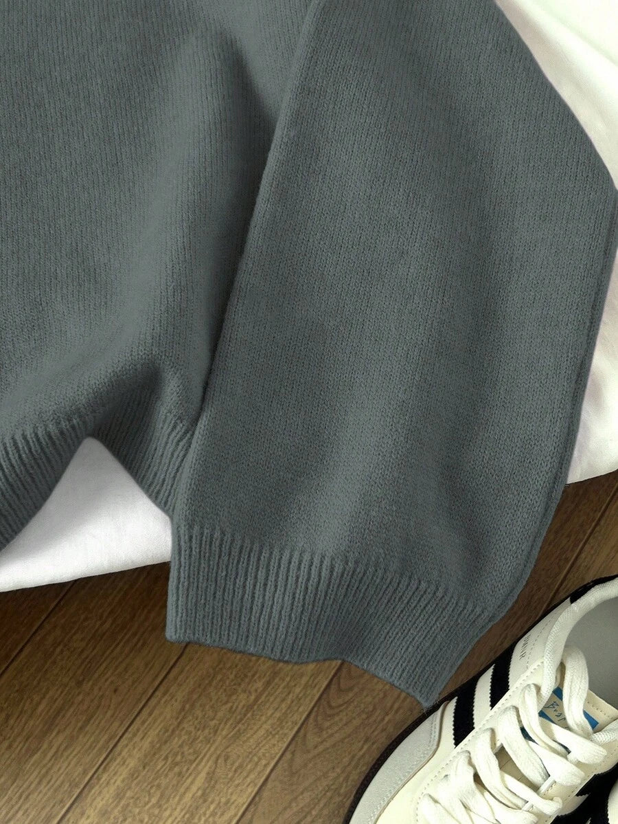 Women's Oversized Crew Neck Pullover Sweater, Relaxed Knit Sweater for Fall Winter - Green