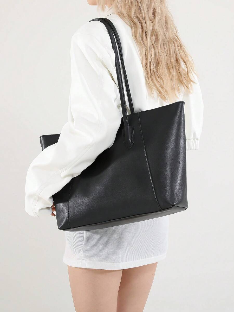 Tartu Large Faux Leather Shoulder Tote Bag