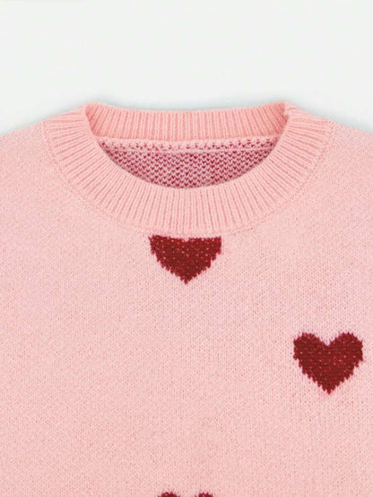 Cumbria Heart Pattern Loose Knit Sweater