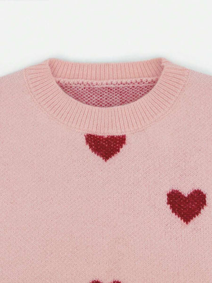 Cumbria Heart Pattern Loose Knit Sweater