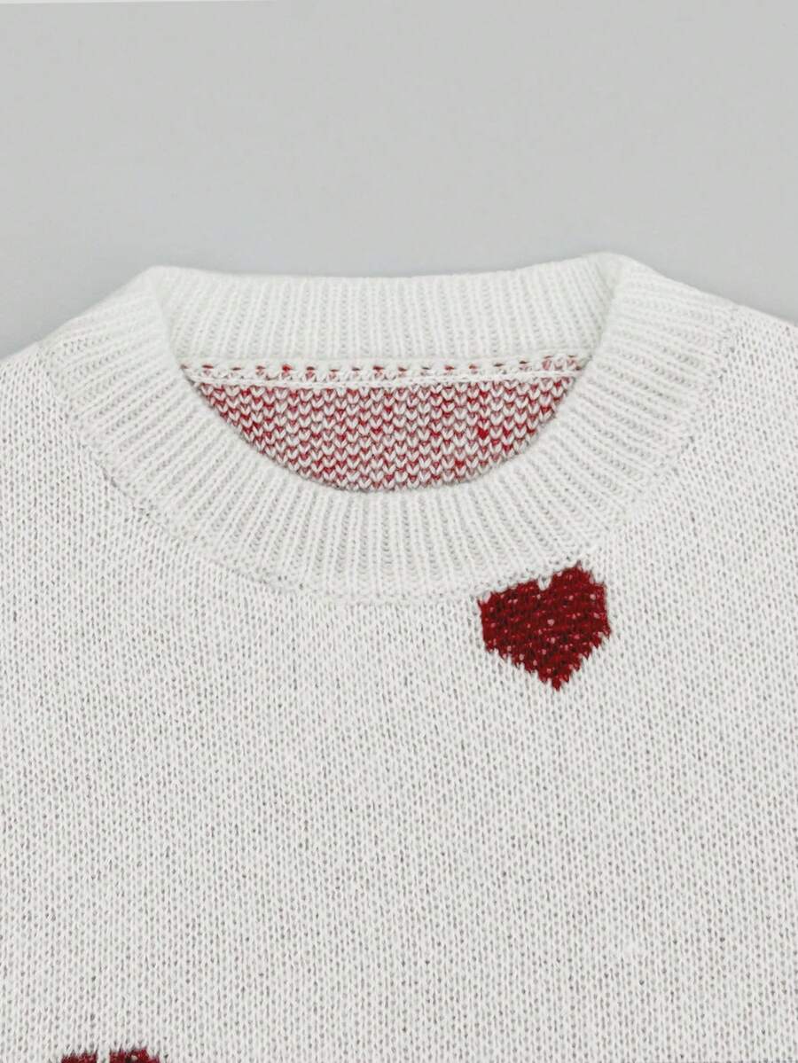 Cumbria Heart Pattern Loose Knit Sweater
