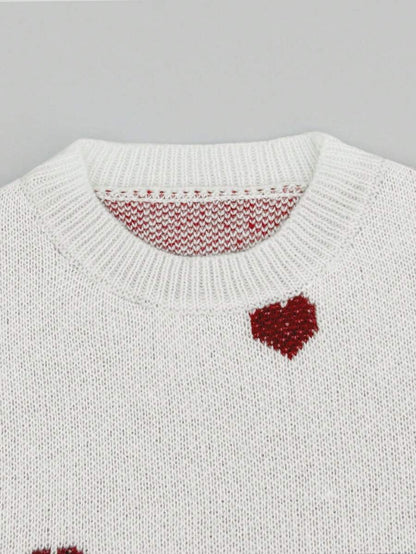 Cumbria Heart Pattern Loose Knit Sweater