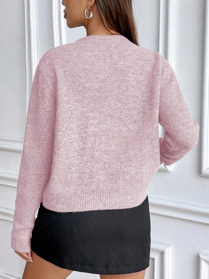 Women's Crew Neck Ribbed Knit Sweater, Fitted Pullover for Fall Winter - Royal Blue