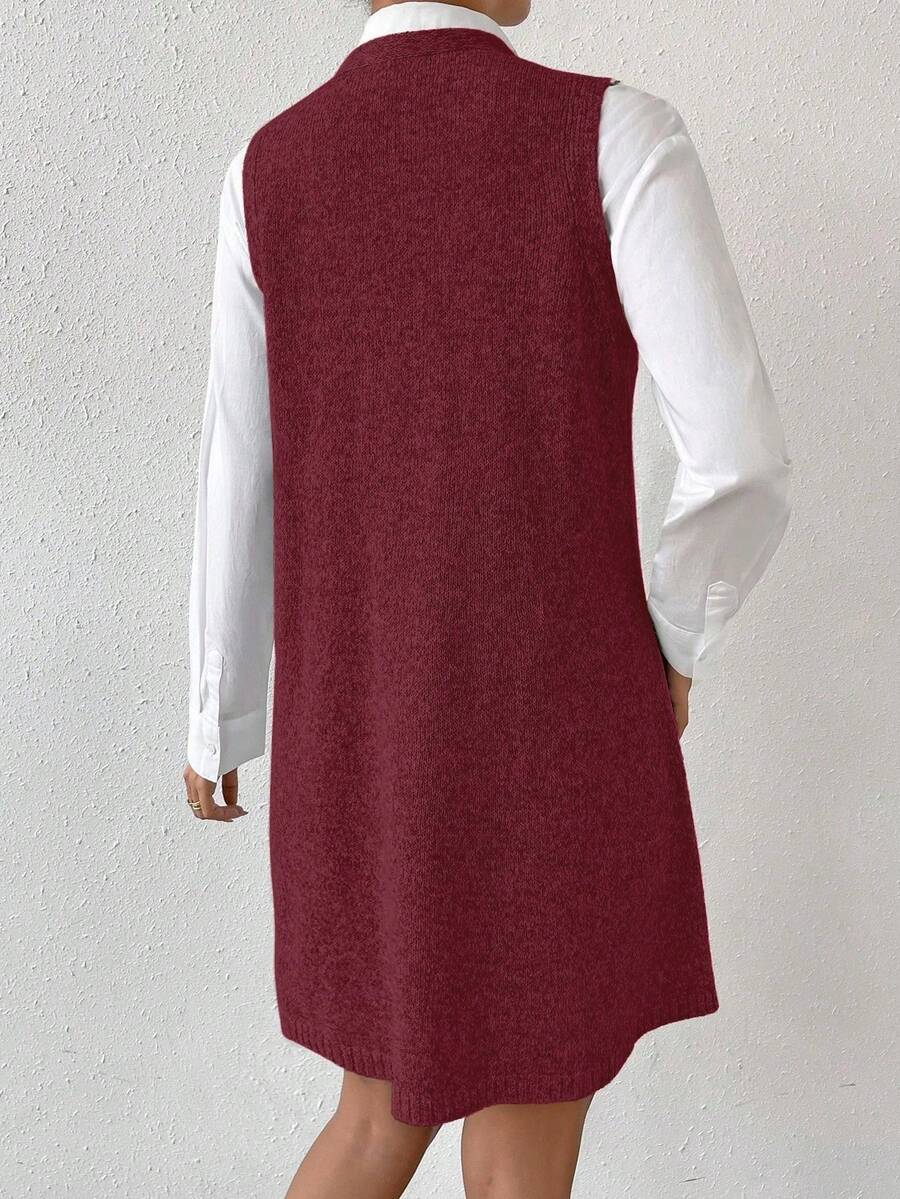 Amara Marled Knit Sleeveless Sweater Dress - Olive Green