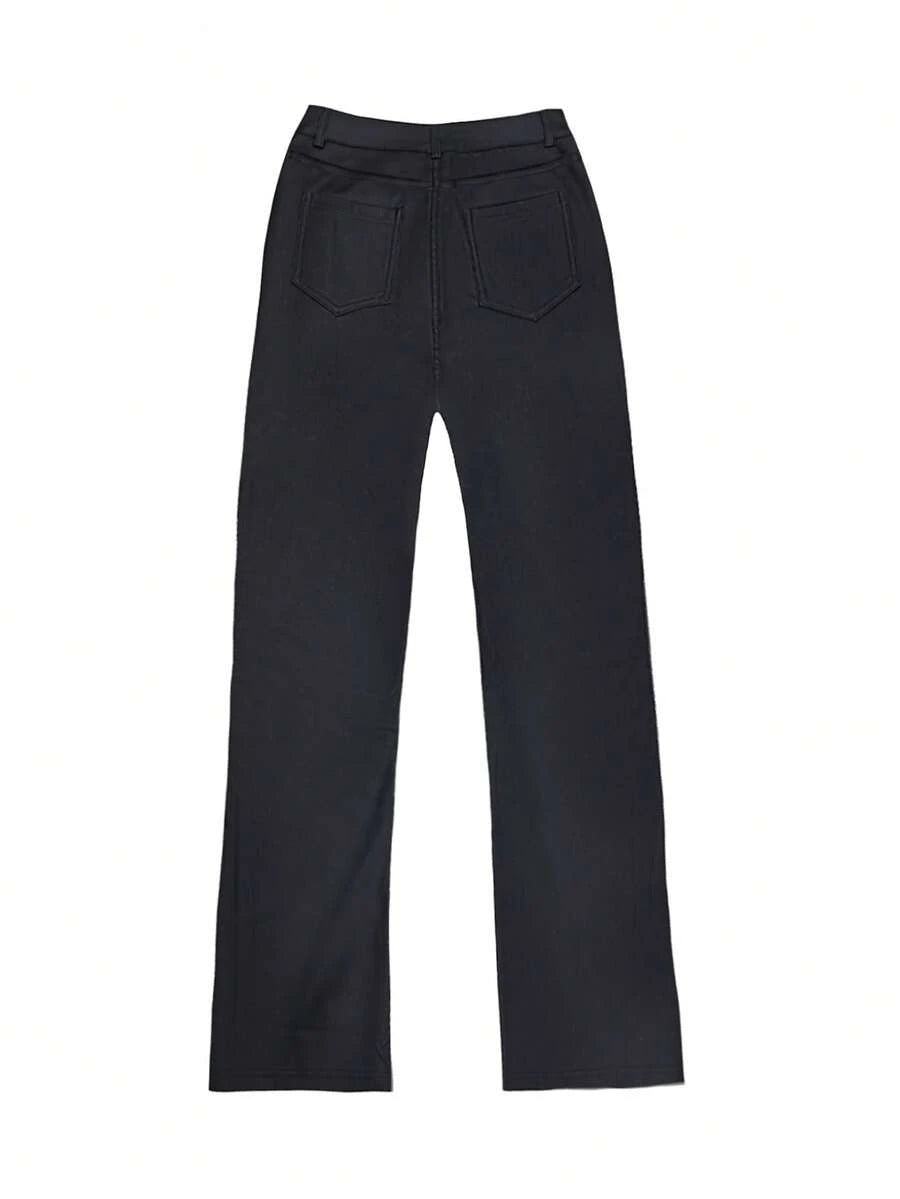 Durango High Waist Faux Leather Straight Leg Pants