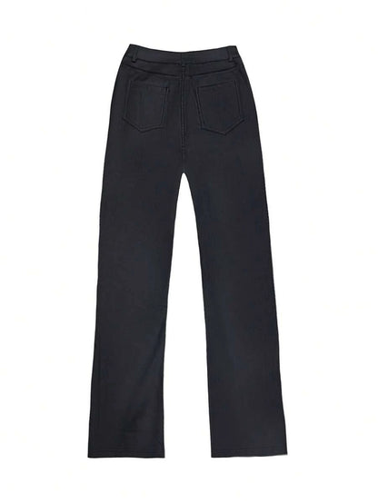 Durango High Waist Faux Leather Straight Leg Pants