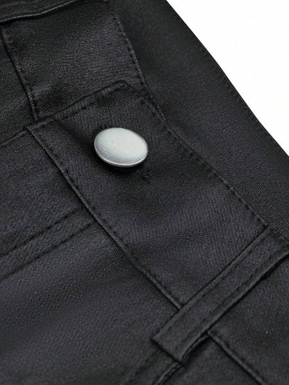 Durango High Waist Faux Leather Straight Leg Pants