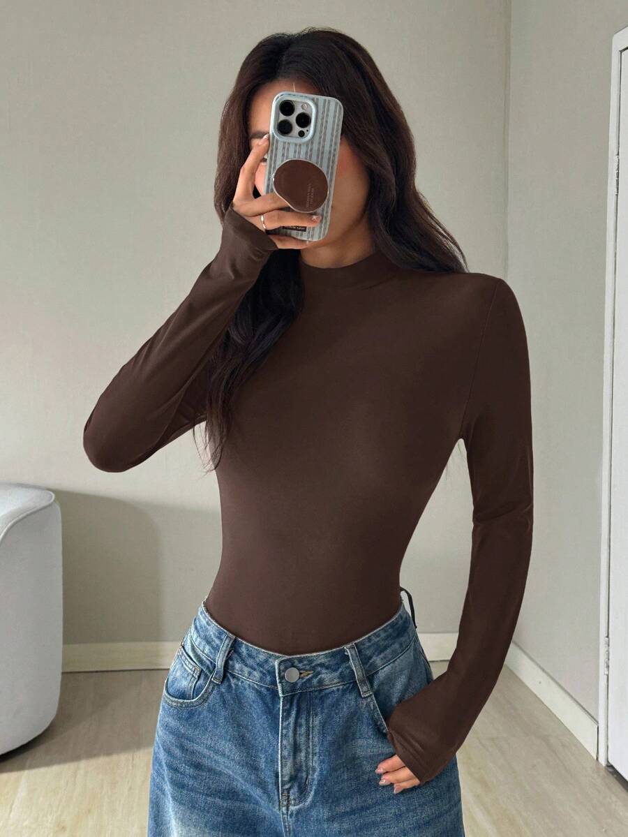 Lindau Mock Neck Long Sleeve Bodysuit