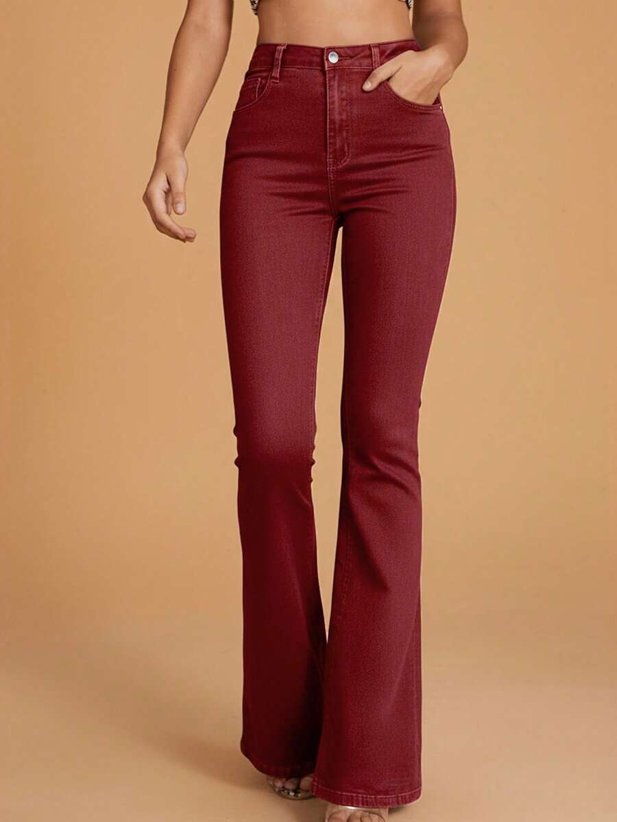 Annapolis High Waist Flare Leg Jeans with Pockets