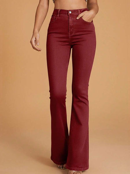 Annapolis High Waist Flare Leg Jeans with Pockets
