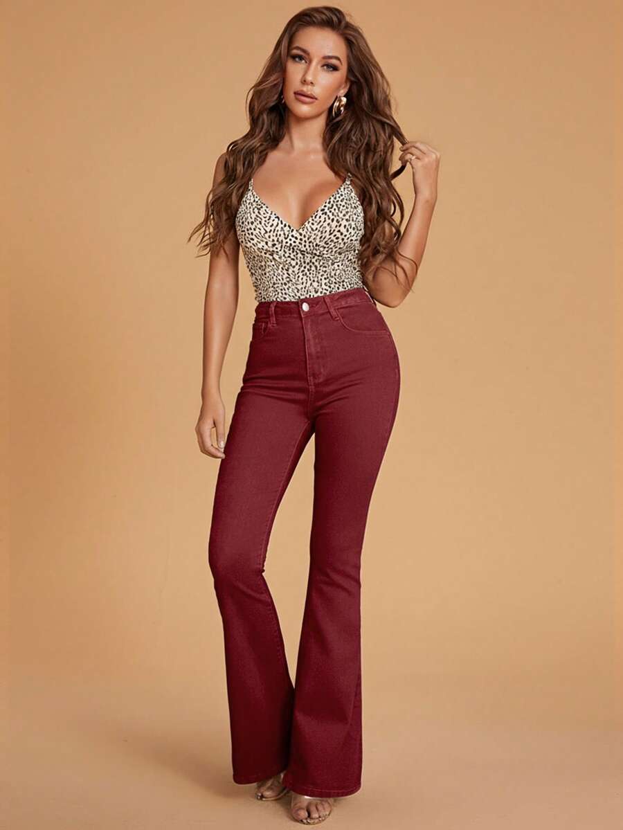 Annapolis High Waist Flare Leg Jeans with Pockets