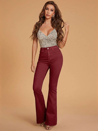 Annapolis High Waist Flare Leg Jeans with Pockets