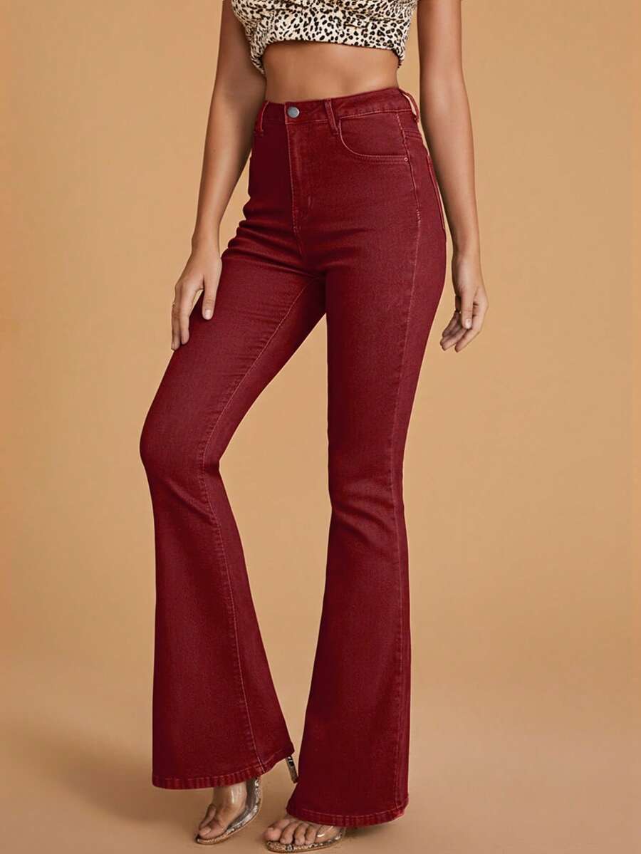 Annapolis High Waist Flare Leg Jeans with Pockets