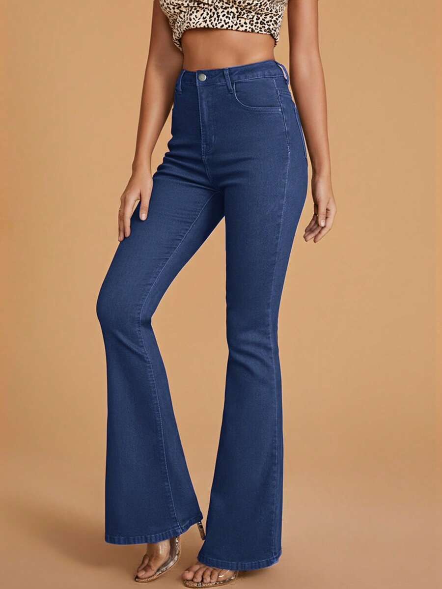 Annapolis High Waist Flare Leg Jeans with Pockets
