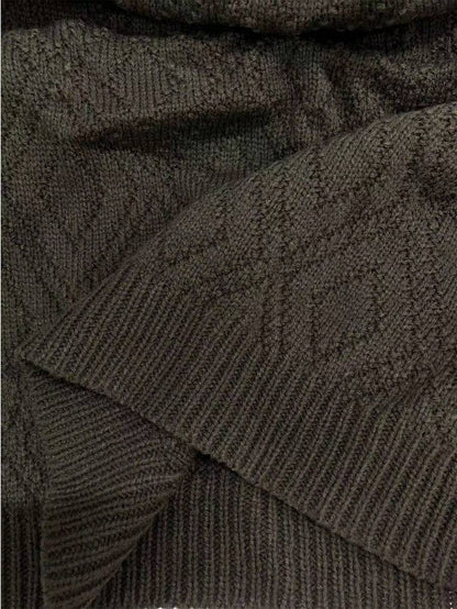 Women's Drop Shoulder Knit Sweater Dress, Relaxed Long Sleeve Dress for Fall Winter - Dark Grey
