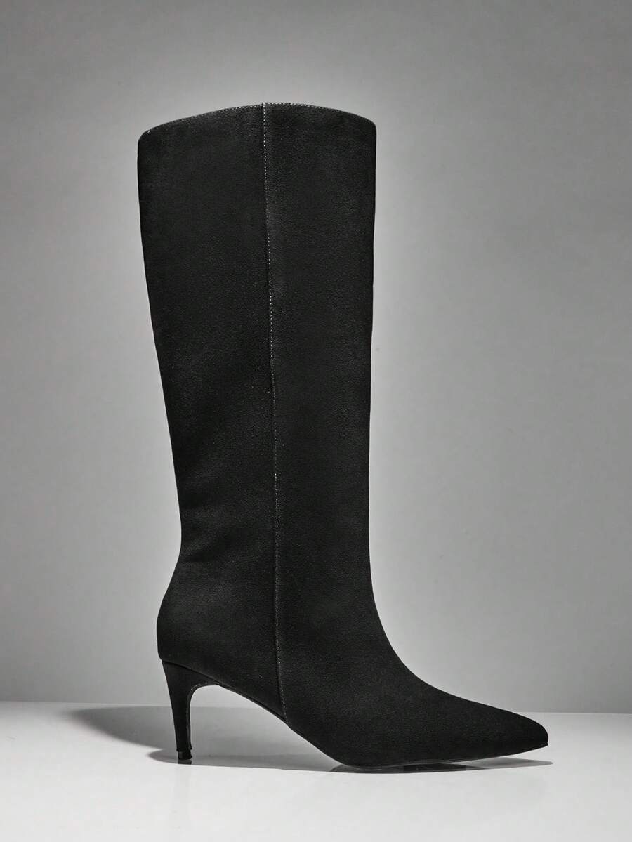 SHUZIA Women Low Heel Minimalist Basic Everyday Comfort Suede Taupe Heeled Boots For Christmas Mensa
