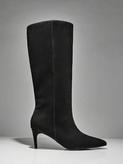 SHUZIA Women Low Heel Minimalist Basic Everyday Comfort Suede Taupe Heeled Boots For Christmas Mensa