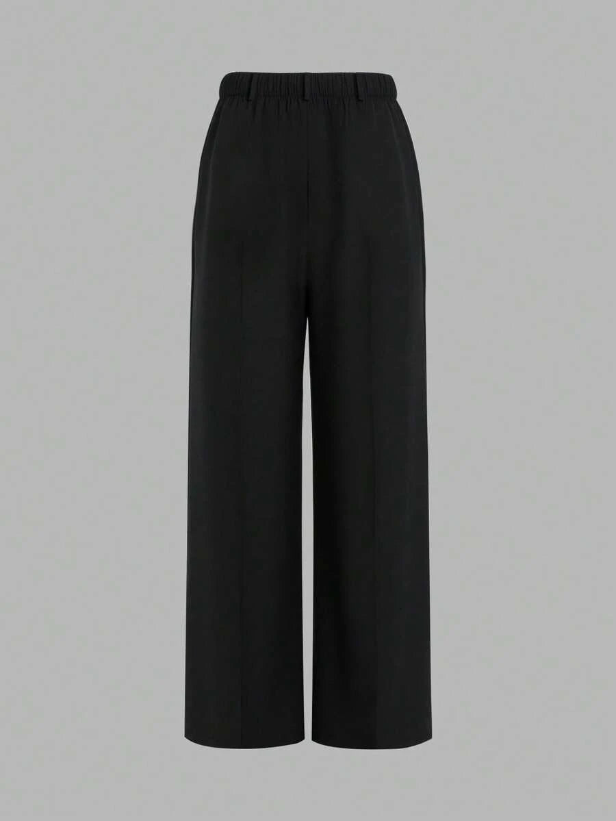 Marcella Tailored High Waist Straight Leg Trousers - Black