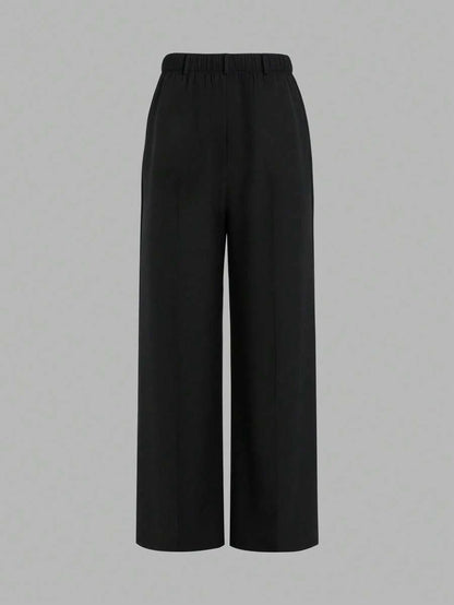 Marcella Tailored High Waist Straight Leg Trousers - Black