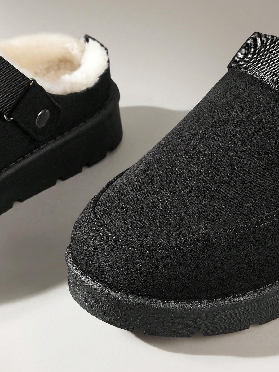 Solecia Women's Fashionable And Comfortable Velvet Warm Versatile Platform Shoes, High-End Closed Toe Flat Bottom Convertible Slip-On And Snow Boots Fall Shoes Mensa
