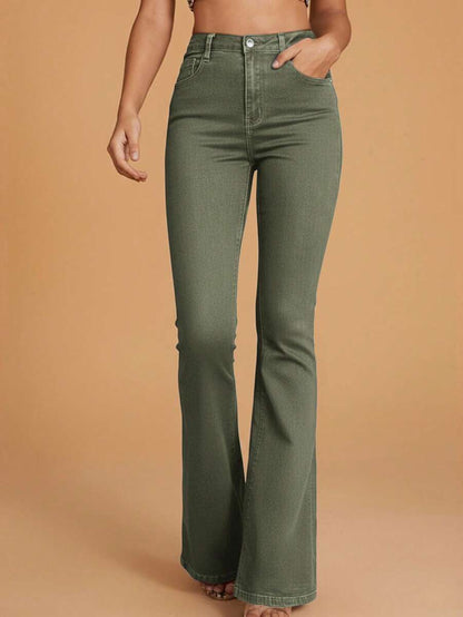Annapolis High Waist Flare Leg Jeans with Pockets