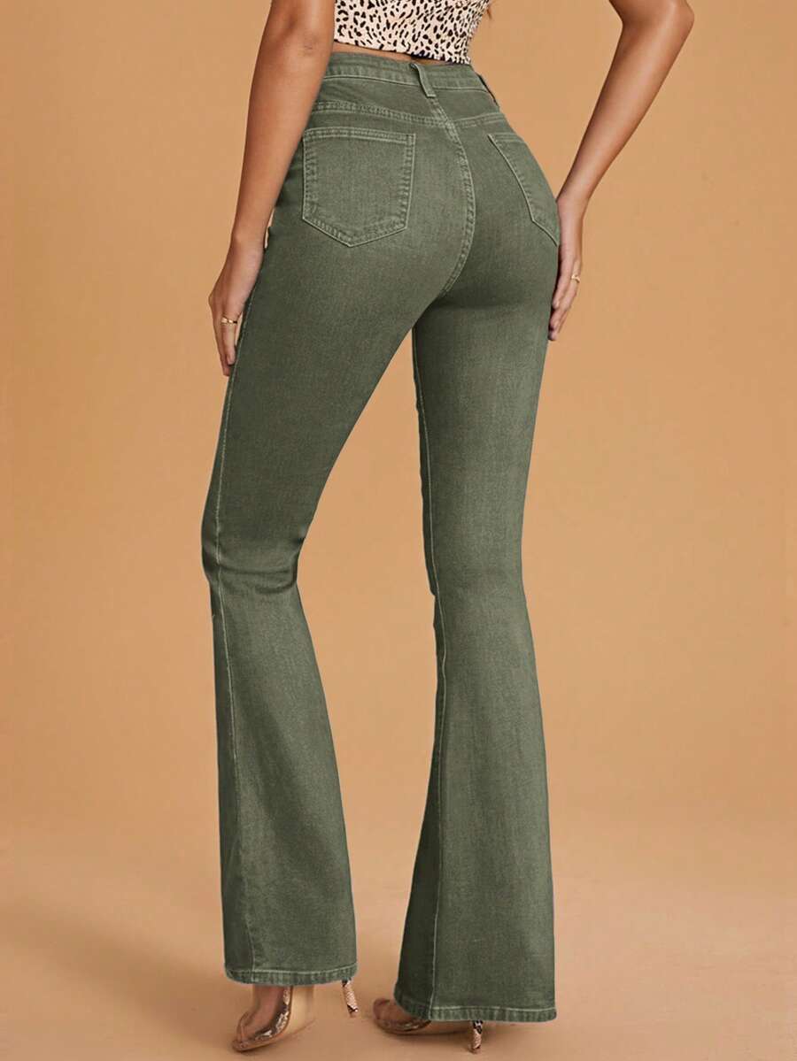 Annapolis High Waist Flare Leg Jeans with Pockets