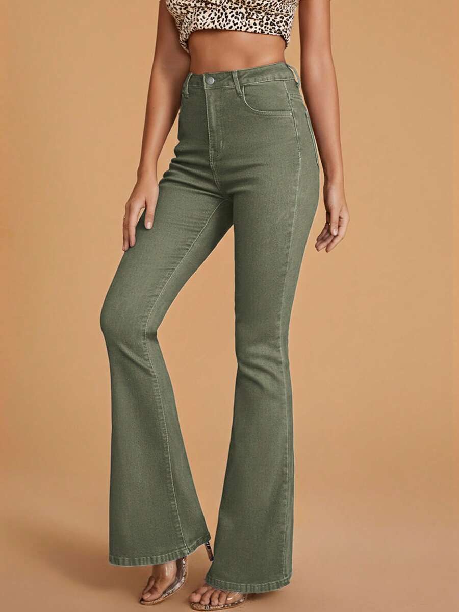 Annapolis High Waist Flare Leg Jeans with Pockets