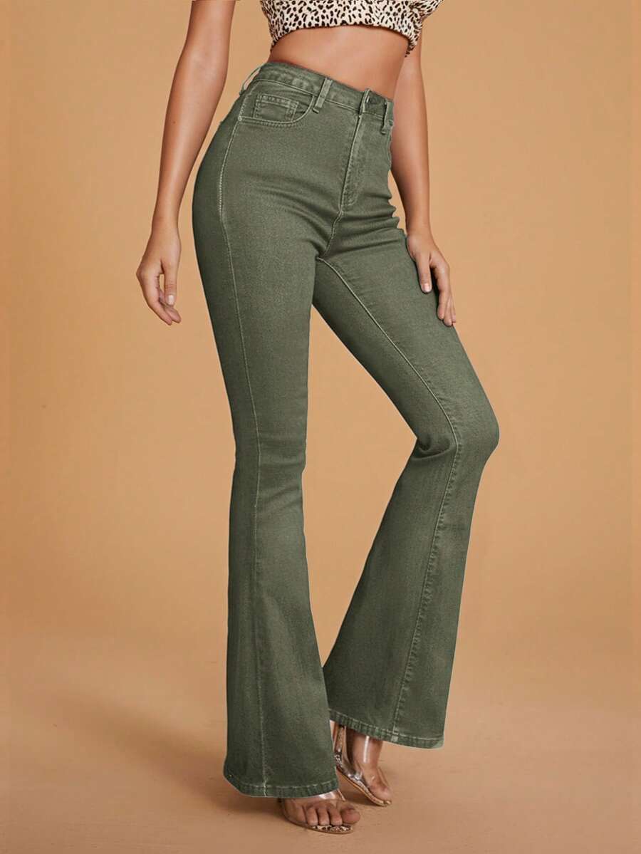 Annapolis High Waist Flare Leg Jeans with Pockets