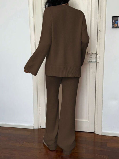 Davos Drop Shoulder Sweater and Knit Pants Set