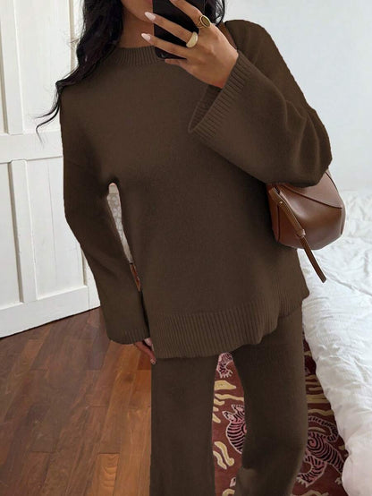 Davos Drop Shoulder Sweater and Knit Pants Set