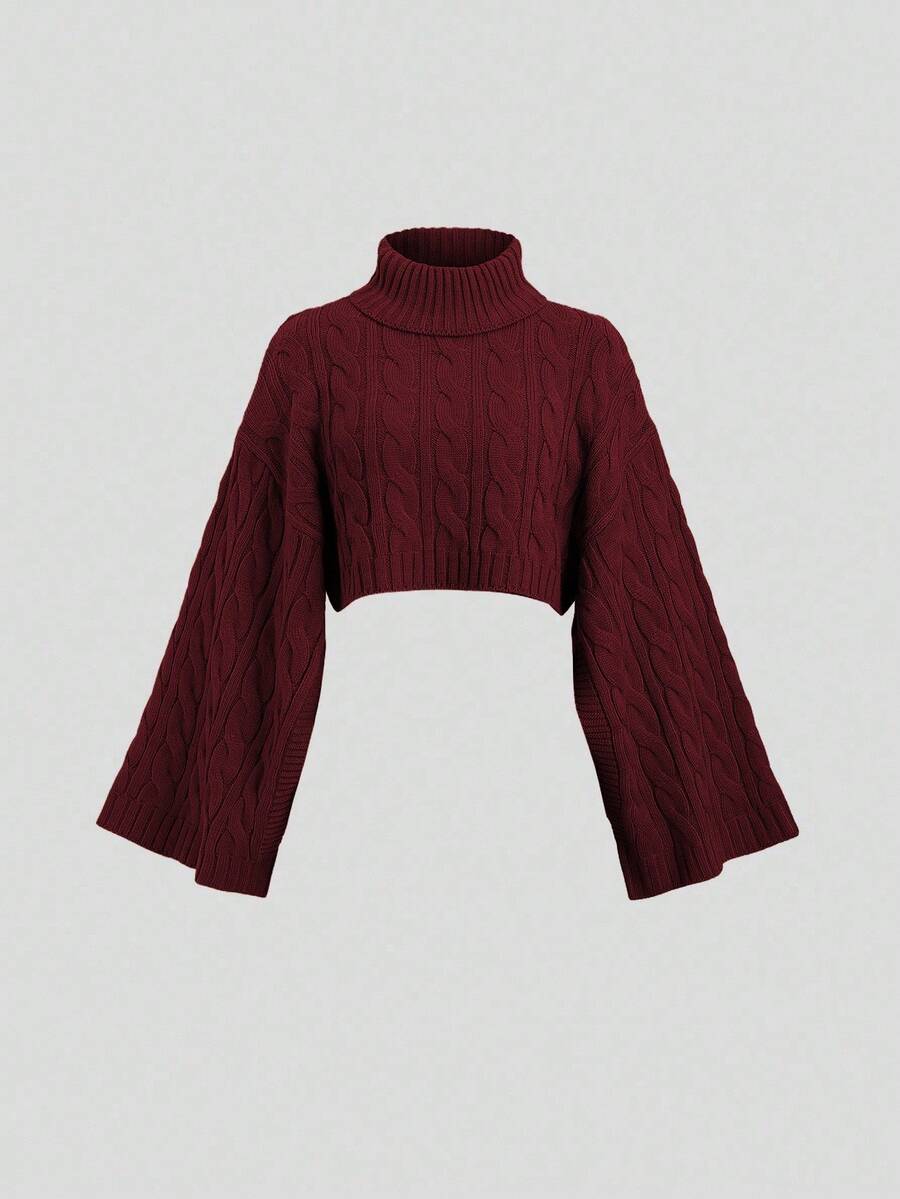 Women's Cable Knit Cropped Sweater and Slip Dress Set, Two Piece Knit Outfit for Fall - Apricot