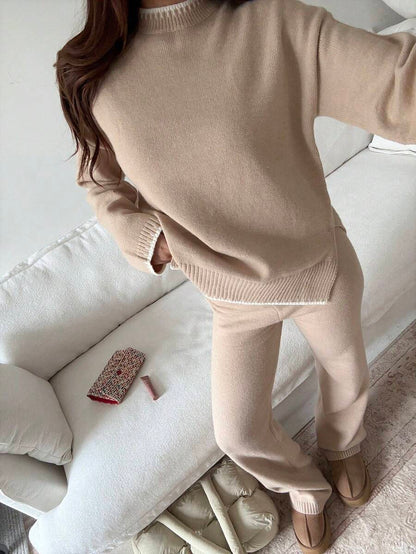 Davos Drop Shoulder Sweater and Knit Pants Set