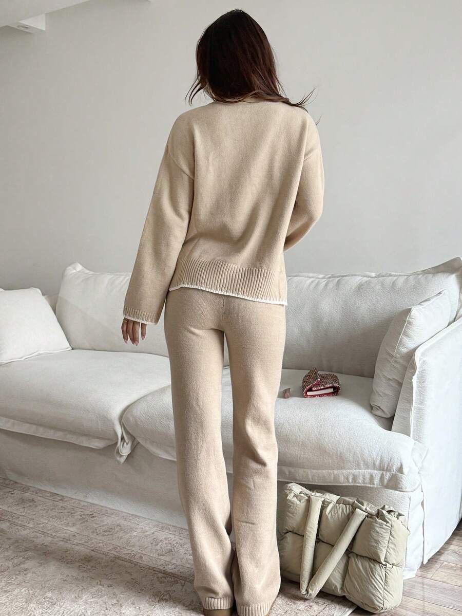 Davos Drop Shoulder Sweater and Knit Pants Set