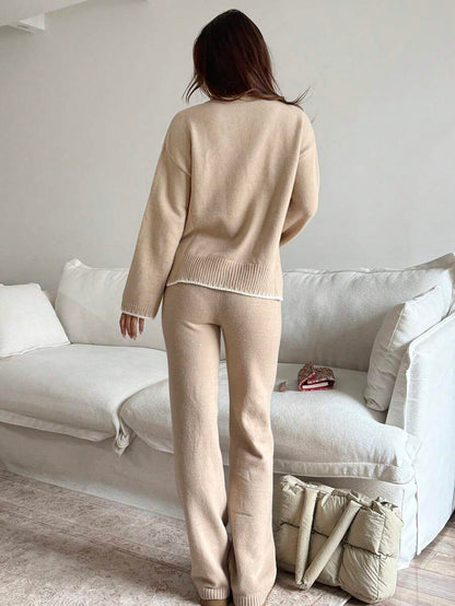Davos Drop Shoulder Sweater and Knit Pants Set
