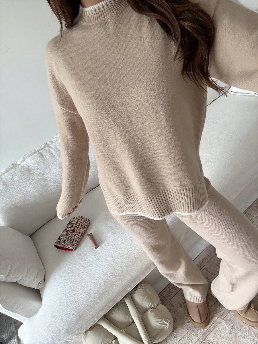 Davos Drop Shoulder Sweater and Knit Pants Set