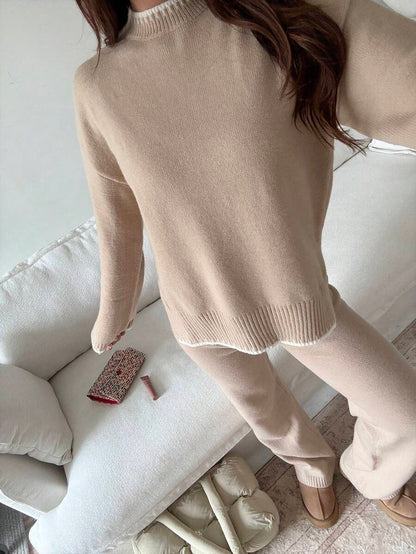 Davos Drop Shoulder Sweater and Knit Pants Set