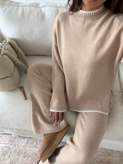 Davos Drop Shoulder Sweater and Knit Pants Set