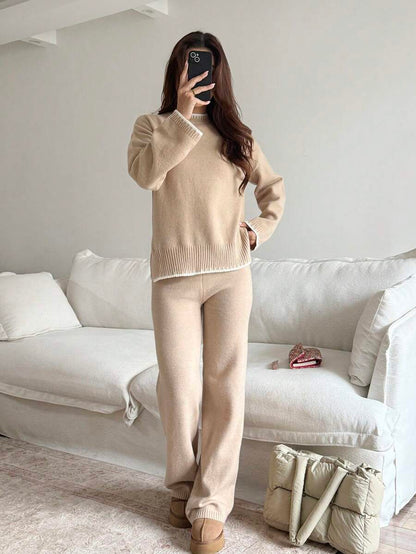 Davos Drop Shoulder Sweater and Knit Pants Set
