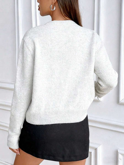 Women's Crew Neck Ribbed Knit Sweater, Fitted Pullover for Fall Winter - Royal Blue