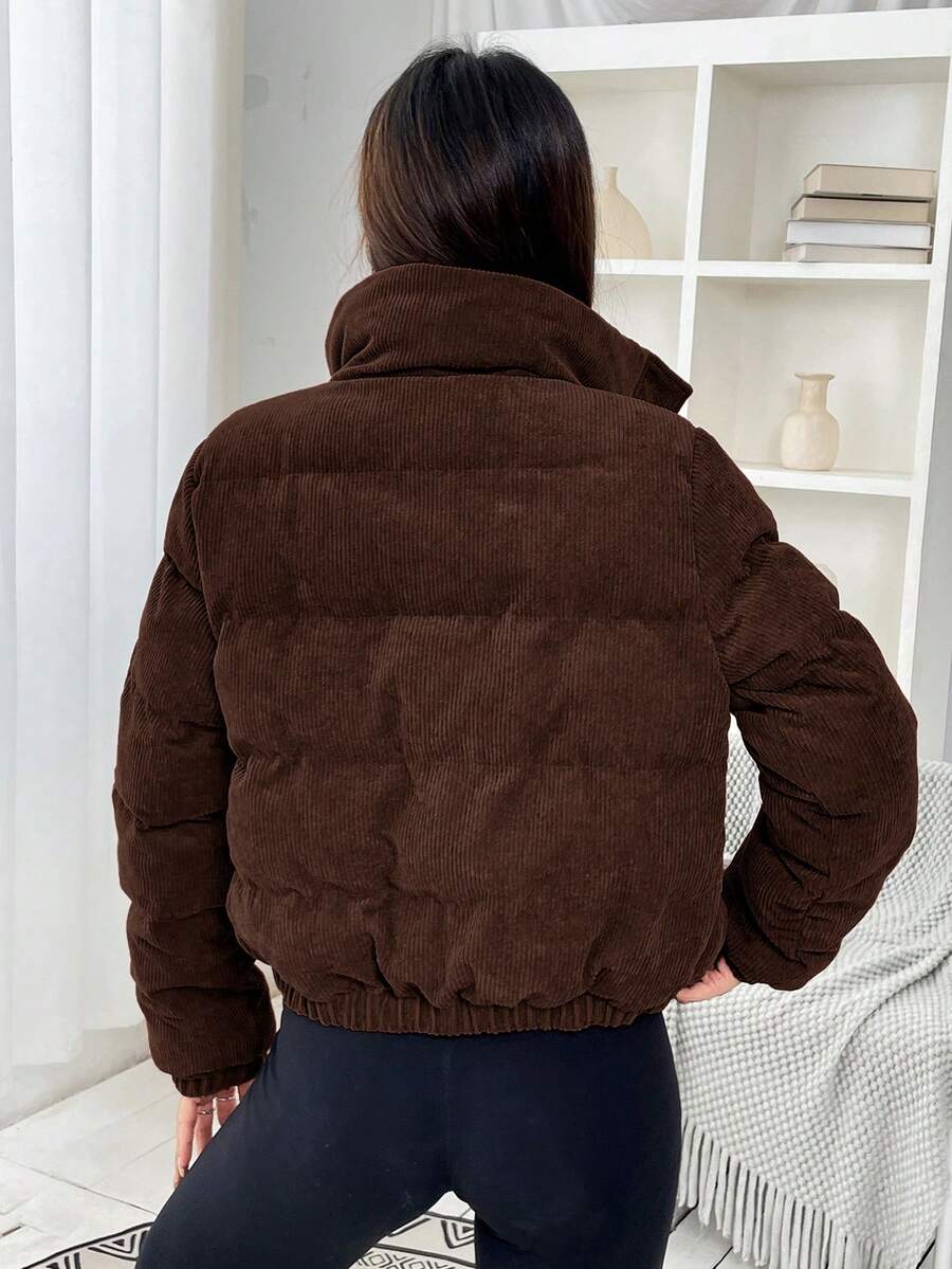 Glasgow Cropped Quilted Puffer Jacket with Funnel Neck